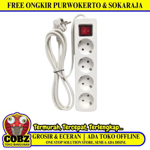 4 LUBANG x 300 CM / KAWACHI Stop Kontak Colokan Terminal Kabel 3 M