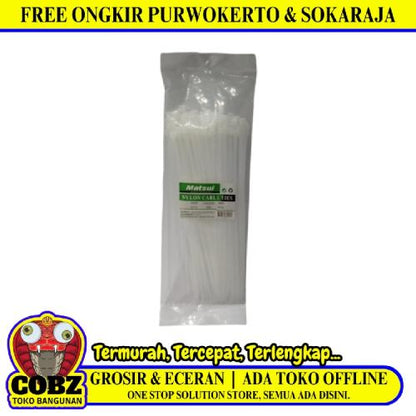 3.6  MM x 200 MM / MATSUI Kabel Cable Ties Tali Ripet 20 CM Putih Pack