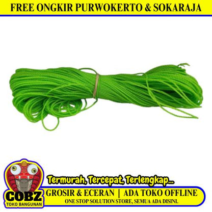 2 MM / TM Polos Tali Tambang Ikat Nylon Plastik PVC Warna KG