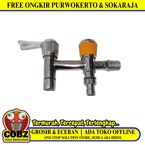 1/2 IN / DASHAYU Kran Air Cabang Double Shower Mesin Cuci PVC