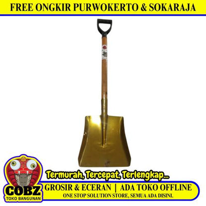 SEMAR JAYA Sekop Pasir Tanah Kebun Taman Proyek Plat Baja Gagang Kayu