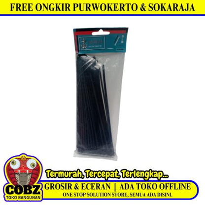 3.6 MM x 200 MM / POPEYE Kabel Cable Ties Tali Ripet 20 CM Hitam Pack