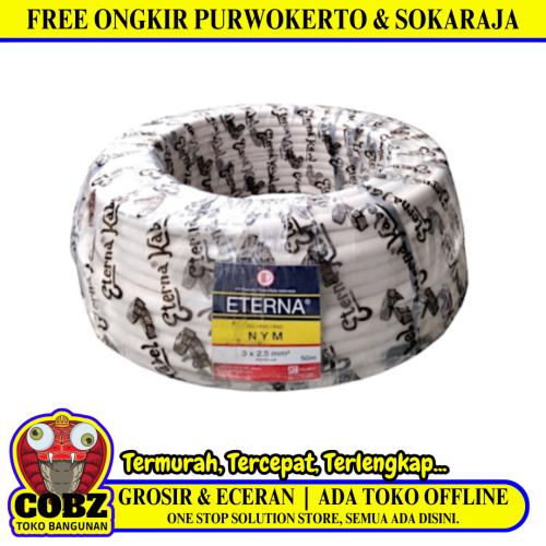 3 INTI x 2.5 MM x 50 M / ETERNA NYM Tunggal Kabel Tembaga SNI Putih Roll