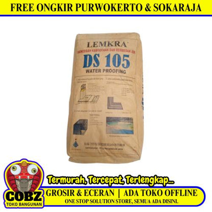 30 KG/ LEMKRA DS105 Semen Waterproofing Pelapis Anti Bocor Abu-abu Sak