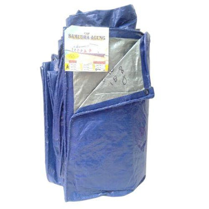 8 M x 10 M / TM A5 Terpal Tarpaulin Tutup Plastik PVC Biru Silver