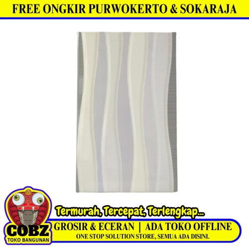 25 CM x 40 CM / UNO PASIFIC Keramik Dinding Kamar Mandi Glossy Grey Dus
