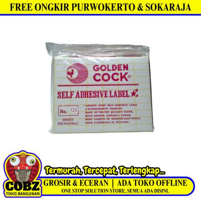 No. 123 / GOLDEN COCK Kertas Label Harga Pack