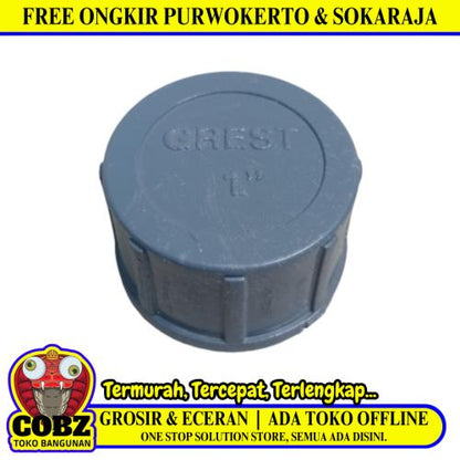 1 IN / GREST AW Dop Drat Dalam Sambungan Fitting Tutup Pipa PVC