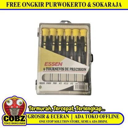 ESSEN Obeng Reparasi Jam HP Komputer Kacamata 6 Pcs Set
