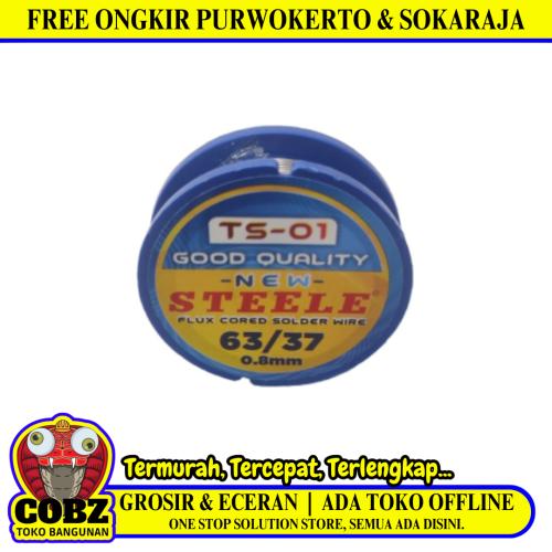 0.8 MM x 2 M / NEW STEELE Tinol Tin Timah Solder 2 M Roll