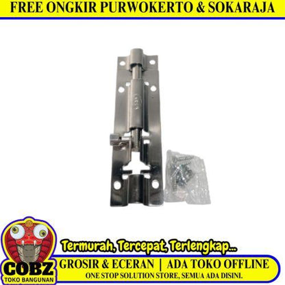 4 IN / ARS Grendel Kunci Slot Pintu Jendela Stainless
