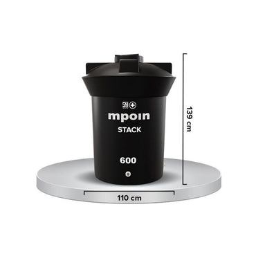 600 L / MPOIN + STACK S600 Water Torrent Tangki Tandon Air PVC Hitam + Acc Set