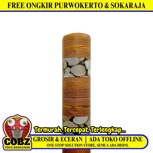 120 CM x 15 M / NM 07 Karpet Perlak Lantai Meja Vinyl PVC Coklat Motif Batu Roll