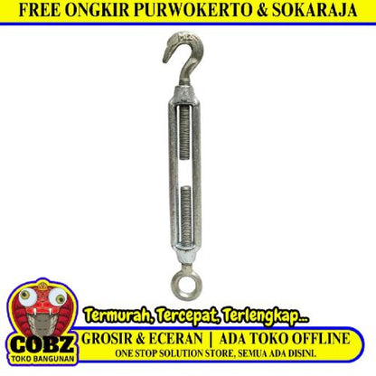 M 12 / TM Span Skrup Jarum Keras Kawat Turn Buckle 1/2 IN Silver