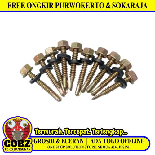 50 MM / TM Roofing Baut Sekrup Atap Baja Ringan Kuning Biji