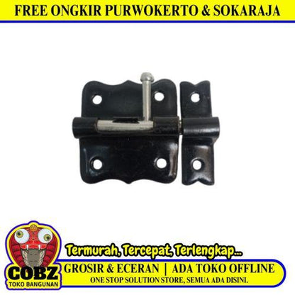 1 1/2 IN / KZK Grendel Kunci Slot Pintu Jendela Stainless Hitam