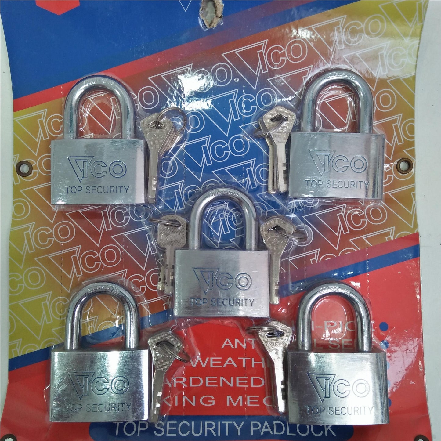 60 MM / VICO Gembok Master Leher Pendek Anti Maling 5 Pcs Set