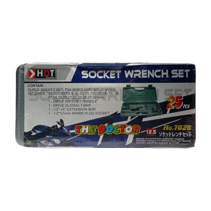 8 MM - 32 MM / HDT Mata Kunci Sok Shock Socket Wrench 25 Pcs Set