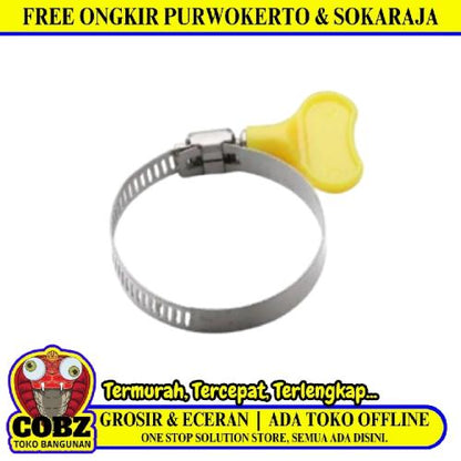 3 IN / TM Kuping PVC Klem Selang Air Gas LPG Regulator Hose Clamp Stainless
