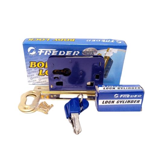 FREDER S14 Slot Body Kunci Pintu Geser Lidah Mekar Sliding Door Set