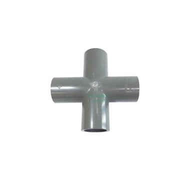 3/4 IN / TM Tee 4 Way Straight Fitting Pipa Hidroponik Abu PVC