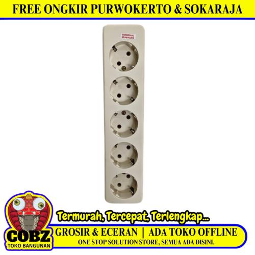 5 LUBANG / UTICON Stop Kontak Terminal Arde Tempel OB Outbow Cream