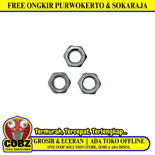 M 8 / TM Mur Nut Hexagon Galvanis Putih Biji