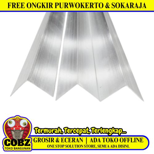 3 CM x 3 CM x 6 M / NM Lis Meja Etalase Rak Siku Aluminium Batang