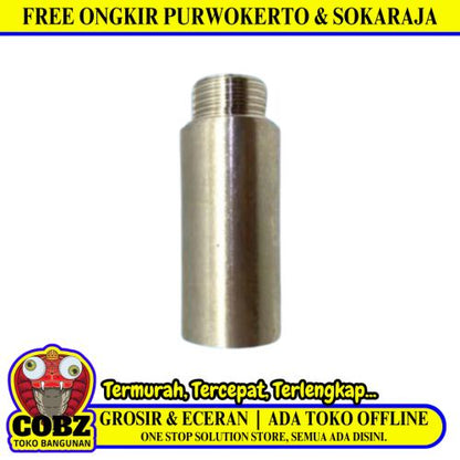 1/2 IN x 3/4 IN x 5 CM / TM Kuncian Bulat Nepel Sok Kran Drat Luar Dalam Stainless