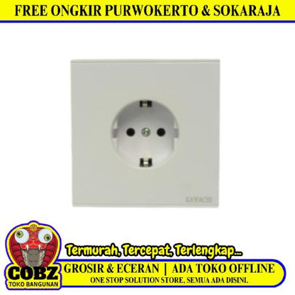 1 LUBANG / KAWACHI SW07 Stop Kontak Terminal Arde Tanam IB Inbow Putih