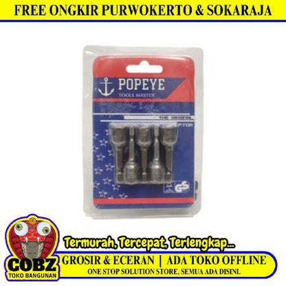 8 MM x 42 MM / POPEYE Mata Bor Kunci Sok Baut Baja Roofing Hex Set