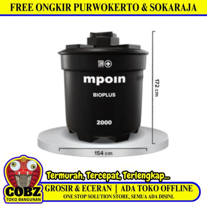 2000 L / M POIN + BIO PLUS B 2000 Septic Tank Sepiteng Tangki PVC Green Granite Set