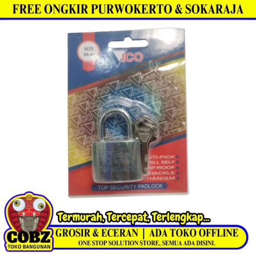 30 MM / VICO Gembok Pintu Pagar Padlock Anti Maling Leher Pendek