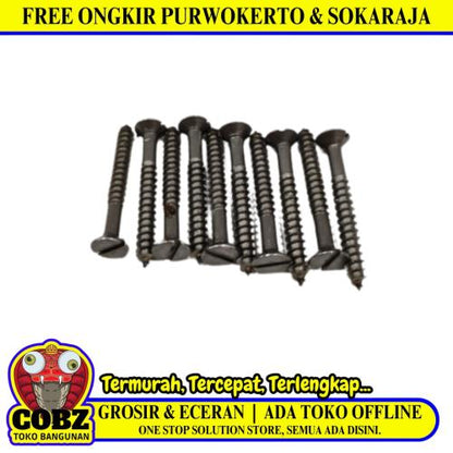 3/4 IN / TM Sekrup Baut Kayu Kepala Rata Minus Wood Screw Ecer Biji