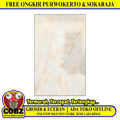 25 CM x 40 CM / UNO SUNNY Keramik Dinding Kamar Mandi Glossy Beige Dus