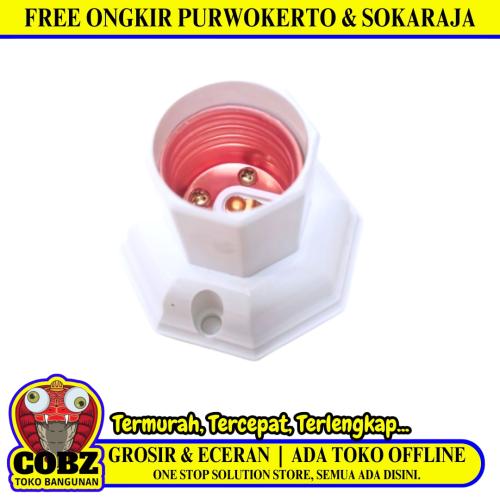 MIKOTEK Fitting Tempat Lampu Plafon Atap Tempel Bulat Kecil Putih