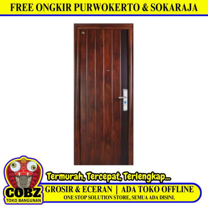 5 CM x 90 CM x 220 CM / FORTRESS PRIME 90.02 SINGLE DOOR Pintu Baja Coklat Set