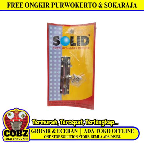 3  IN / SOLID Grendel Kunci Slot Pintu Jendela Stainless