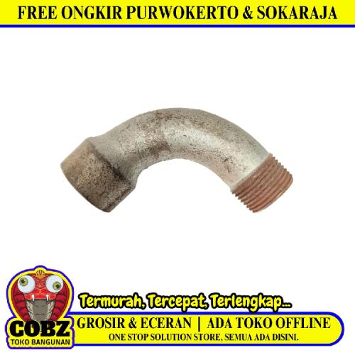 1 IN / G Knee Leher Panjang Drat Luar Dalam Fitting Pipa Besi