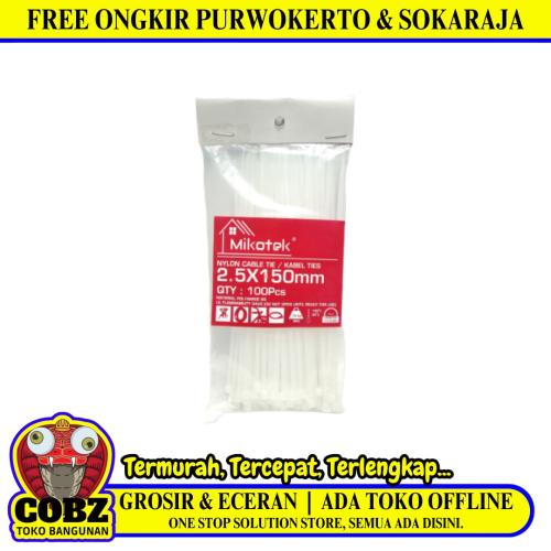2.5 MM x 150 MM / MIKOTEK Kabel Cable Ties Tali Ripet 15 CM Putih Pack
