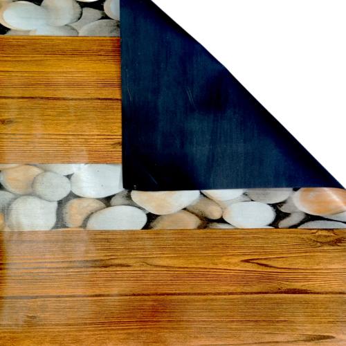 120 CM x 15 M / NM 07 Karpet Perlak Lantai Meja Vinyl PVC Coklat Motif Batu Roll