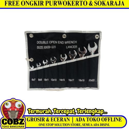 6 MM - 22 MM / LANCER Kunci Pas 2 Sisi Open End Wrench 8 Pcs Set