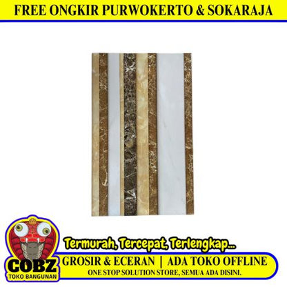 25 CM x 40 CM / UNO VILLAREAL Keramik Dinding Kamar Mandi Glossy Beige Dus