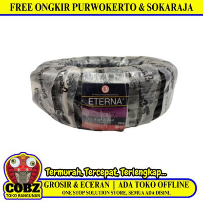 2 INTI x 1.5 MM x 50 M / ETERNA NYYHY Serabut Kabel Tembaga SNI Hitam Roll