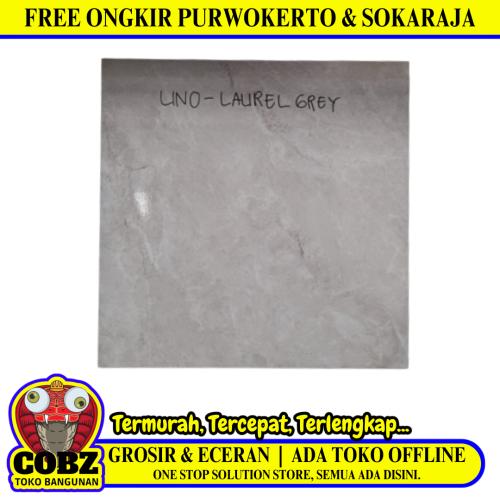 50 CM x 50 CM / UNO LAUREL Keramik Lantai Rumah Glossy Grey Dus