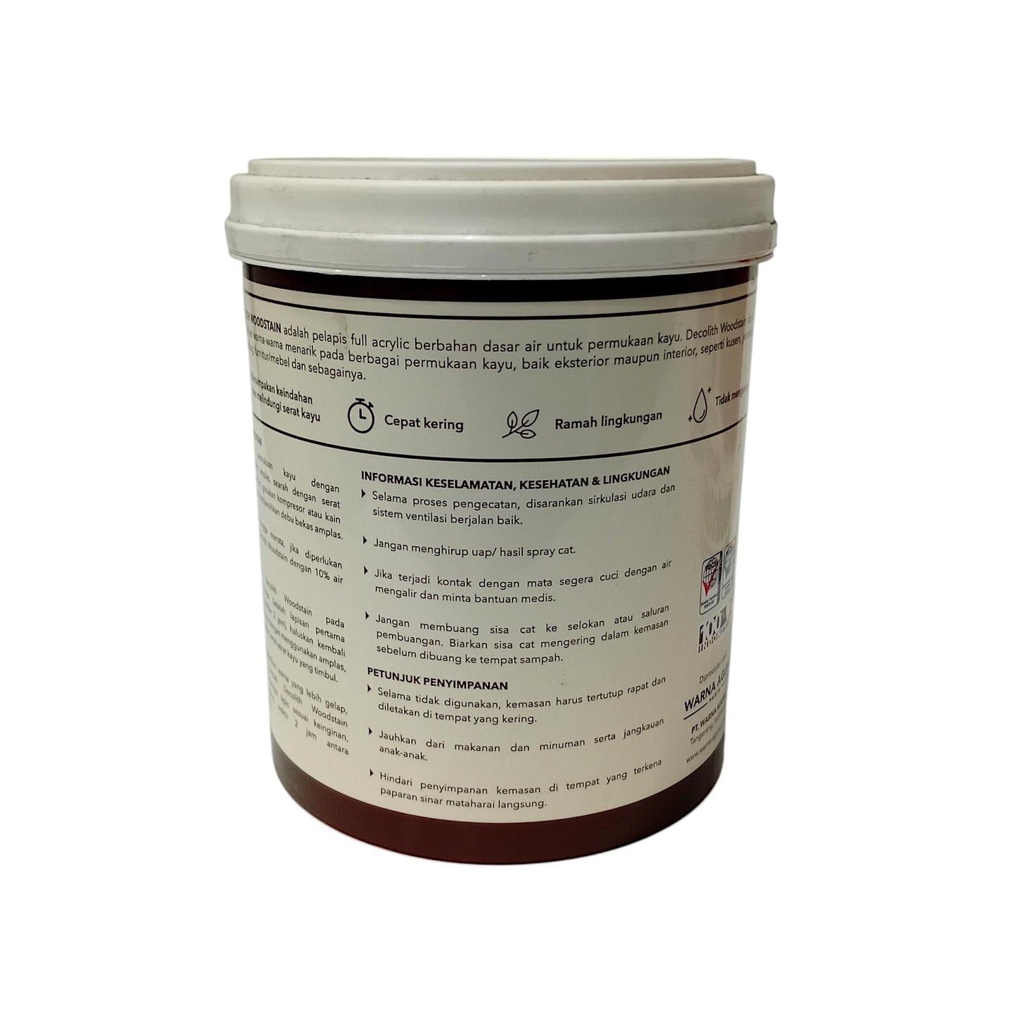 1 KG / DECOLITH WOODSTAIN Cat Vernis Kayu Wood Stain Water Based Paint Galon