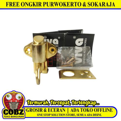 VIVA GP/AN Spring Knife Grendel Kodok Pengunci Jendela Kecil SS Kuningan