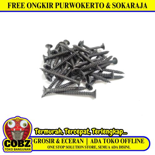 #6 X 1 1/2 IN / TM Sekrup Gypsum Screw Plafon Board GRC Hitam Ecer Biji