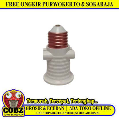 MIKOTEK Fitting Lampu Kombinasi Socket Stop Kontak Putih