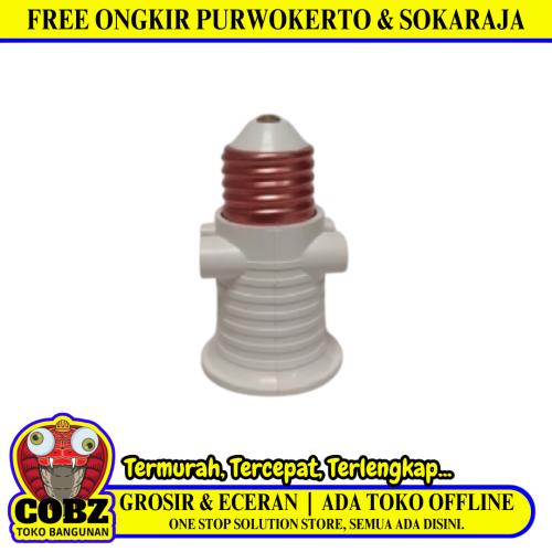 MIKOTEK Fitting Lampu Kombinasi Socket Stop Kontak Putih